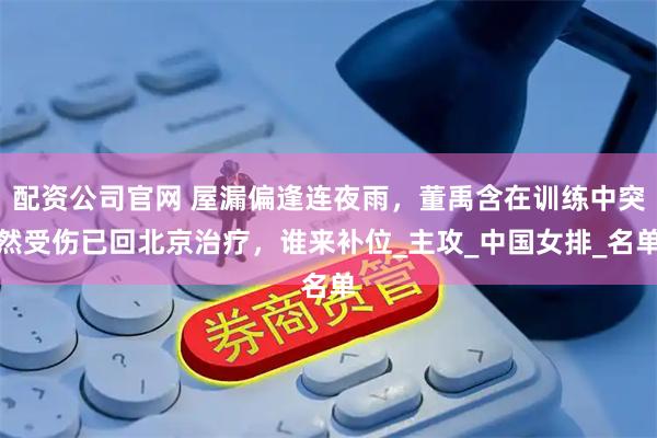 配资公司官网 屋漏偏逢连夜雨，董禹含在训练中突然受伤已回北京治疗，谁来补位_主攻_中国女排_名单